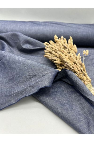 Kumaş Sevdası Țesătura din denim din bumbac și in are structură solidă - nu se arată în interior (lățime 150 cm)
