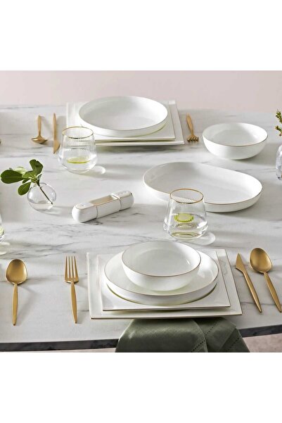 Karaca Fine Pearl Extra Nish 62 Parça 12 Kişilik Yemek Takımı Gold