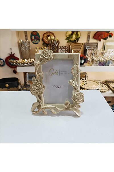 Gold home design Fotoğraf Çerçevesi Gül Desenli 13x18