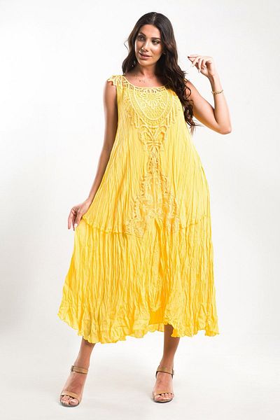 Sosyete Kaplumbağa Authentic Voile Cotton Guipure Detailed Strappy Maxi Dress