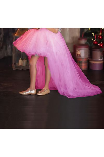 nsmkidslife Fata - Fusta tutu pufoasa cu coada lunga, combinatie de bal pentru petrecerea de absolvire