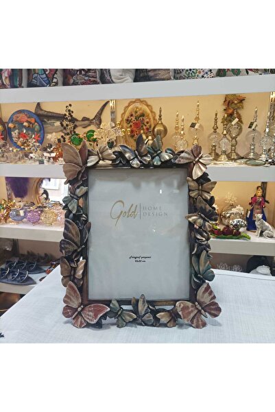 Gold home design Fotoğraf çerçevesi kelebek desenli 20x25