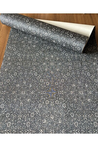 BAŞYAPI DİZAYN Antrasit Zemin Üzeri Desenli İthal Vinly Duvar Kağıdı (5m²)