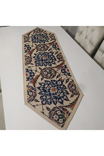 Gold home design Goblen Dokuma Runner , Çini Desenli