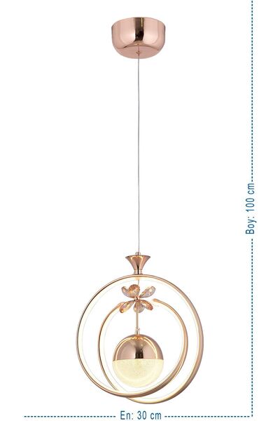 HİRALUCE Fault 3 Renk Kumandalı Ve Dimmerli Gold ( Sarı Beyaz Ve Gün Işığı ) Luxury Kristal Taşlı Led Avize