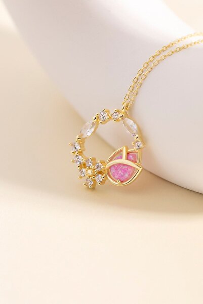 Else Silver Lale Bahçesi Gümüş Kolye