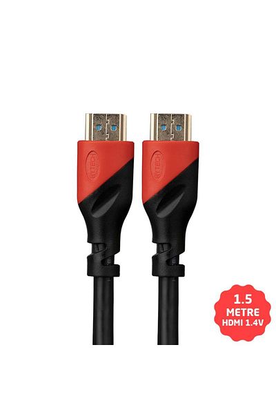 Hytech كابل HDMI بطرف ذهبي ثلاثي الأبعاد بطول 1.5 متر - 1.4 فولت (HY-HDM1)