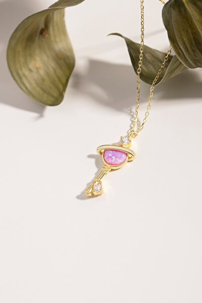 Else Silver Opal Taşlı Gümüş Anahtar Kolye
