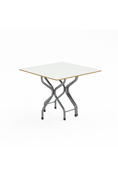 Akkaya Ticaret Katlanır Kırma Kare Beyaz Desen Masa