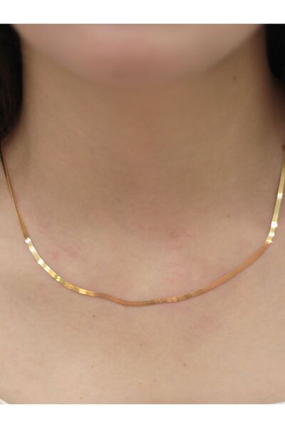 Zeynepli gold & jewelry 14 Ayar Altın İtalyan Yassı Ezme Kolye