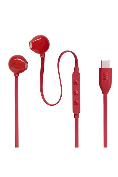 JBL Tune 305C Red Type-C Wired Earbuds