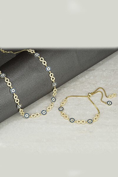 Else Silver Sonsuzluklu Nazar Gümüş Kolye Bileklik Kombin