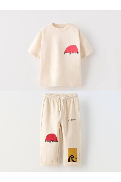 ZRA Moon Baby Grafitti Ανάγλυφο Unisex Βαμβακερό Κορίτσι Παιδικό Αγόρι Σετ κά...