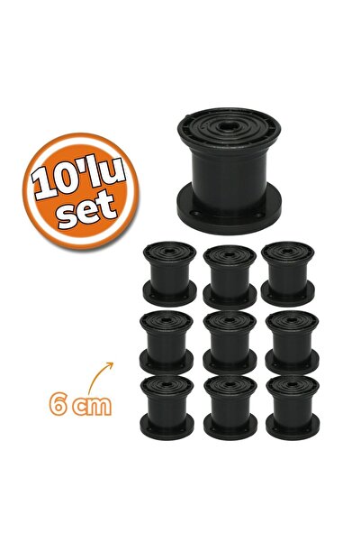 SYM Plastik Ayak Siyah Kare Tabla 6cm 10'lu Set