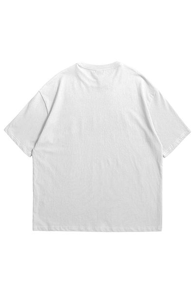 Scrovtie Tricou cu mânecă scurtă pentru bărbați, alb, Asap Dumb, cu imprimeu supradimensionat, cu gât turnat