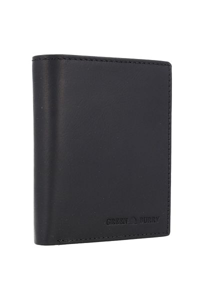 Greenburry Pure Black Wallet RFID protection Leather 10.5 cm