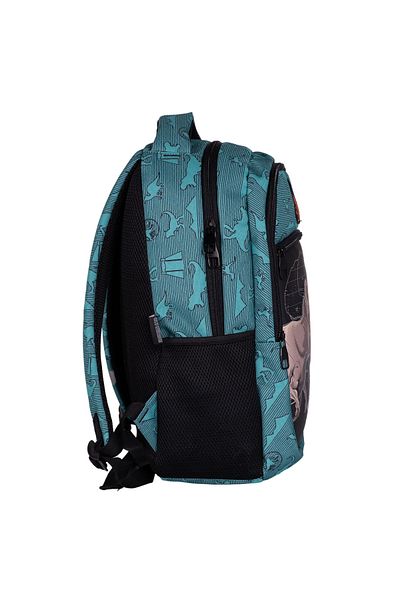 WİGGLE Wiggle Jurassic World - Kids School Backpack 3 Compartments and Pockets, Turquoise-Black