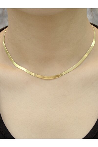 ZEYNEPLİ GOLD 14 Ayar Altın Kalın İtalyan Ezme Zincir Kolye