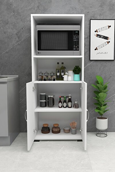 IRMAK MOBİLYA İki Kapılı Fırın Dolabı , 2 Kapaklı Bölmeli Mikrodalga Fırın Dolabı Mini Fırın Mutfak Dolabı