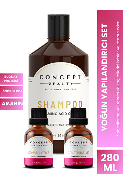 Concept Beauty Yoğun Yapılandırıcı Saç Bakım Seti - Buğday Tohumu Özlü Tuzsuz...