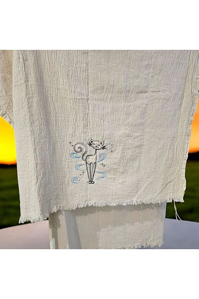 shules collection CUTE YUMMY - Ειδική σχεδίαση Muslin Peshtemal και πετσέτα μπάνιου με λεπτομέρεια κεντήματος