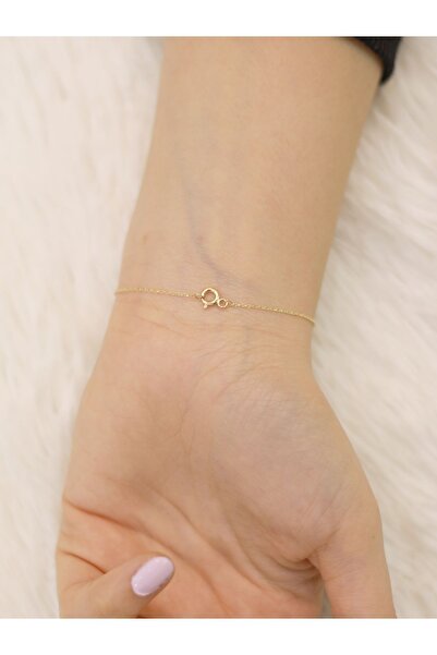 ZEYNEPLİ GOLD - 14 Ayar Altın Yarım Tur Şahmeran Bileklik