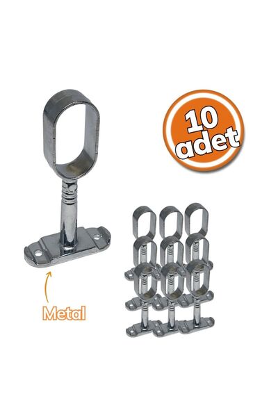 Ayder Boru Babası Oval Açık Krom 10'lu Set