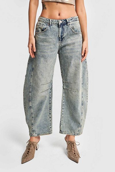 its basic Pantaloni din denim cu croiala larga