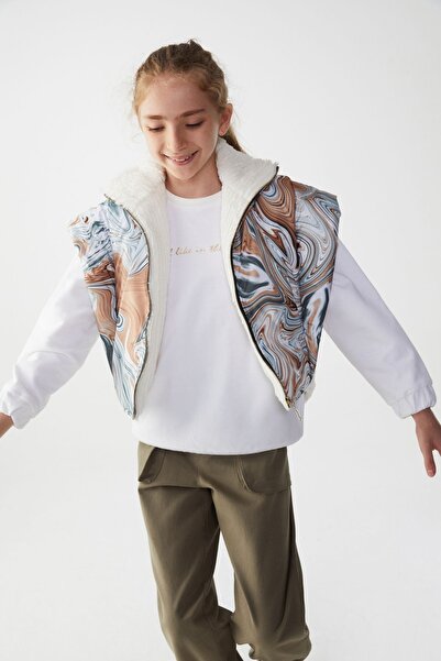 nk kids NK KİDS 35307 GIRL'S MINT NATURAL VEST