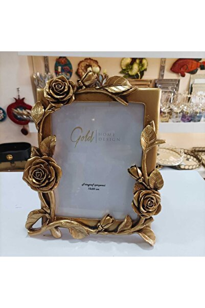 Gold home design Fotoğraf Çerçevesi Gül Desenli 15x20