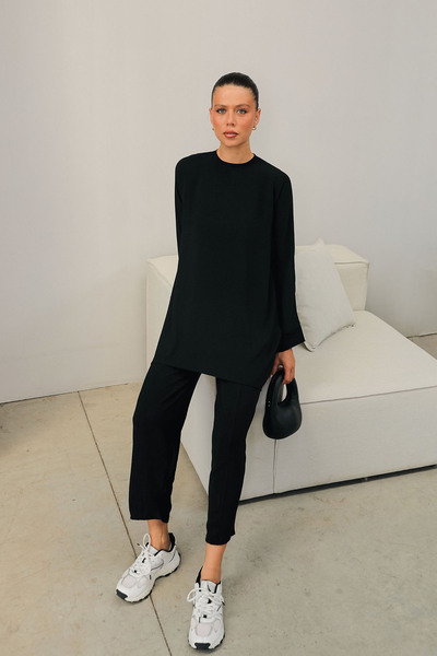 Melike Tatar طقم أساسي أسود موديل 68-6066