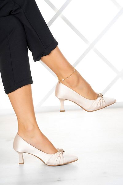Erkan Saçmacı Wendy Ten Satin Stone Designed Pantofi