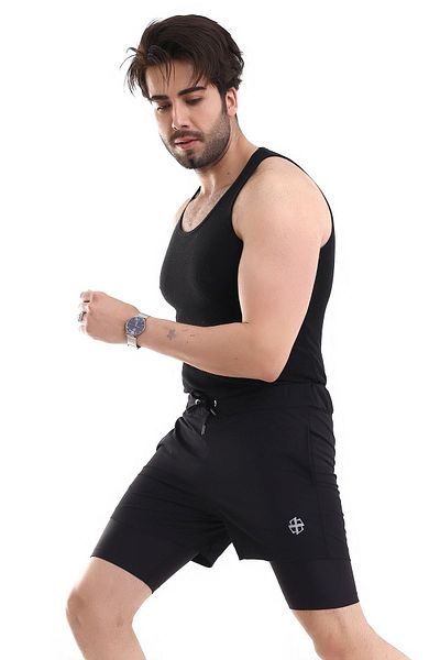 DeChival Ανδρικό καλσόν Σορτς Fitness / Ανδρικό καλσόν Σορτς