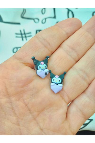 Herşey Nota Children's Earrings - Kuromi Model