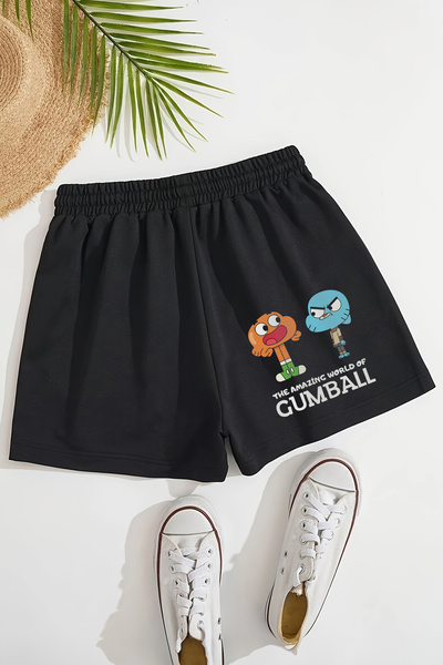 MYADA Çocuk World of Gumball  Baskılı Pamuklu Penye Şort