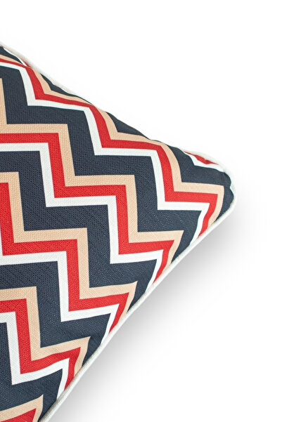 AYPETEKS Water Repellent Zigzag Patterned Piping Sofa and Garden Set - Throw Pillow Cover