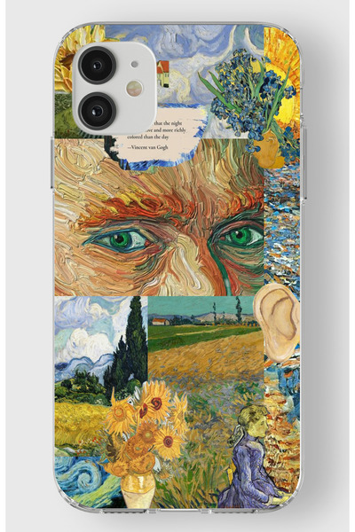 moonset Iphone 11 Uyumlu Van Gogh Tasarımlı Baskılı Şeffaf Telefon Kılıfı