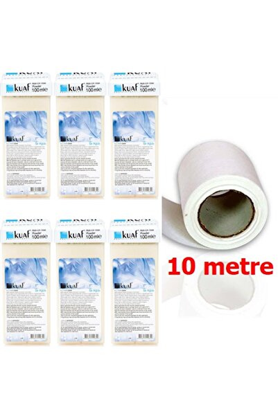 Kuaf Profesyonel Kartuş Sir Ağda Pudralı 100 ml 6 Adet + 10 metre Ağda Bezi