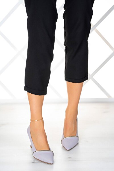 Erkan Saçmacı Gray Crepe Stone Darla Evening Dress Shoes - 6 Cm