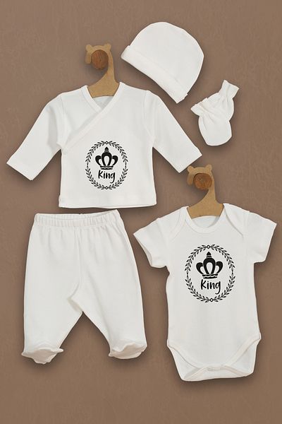 Homamia 5-Piece 100% Organic Hospital Exit King Crown Set