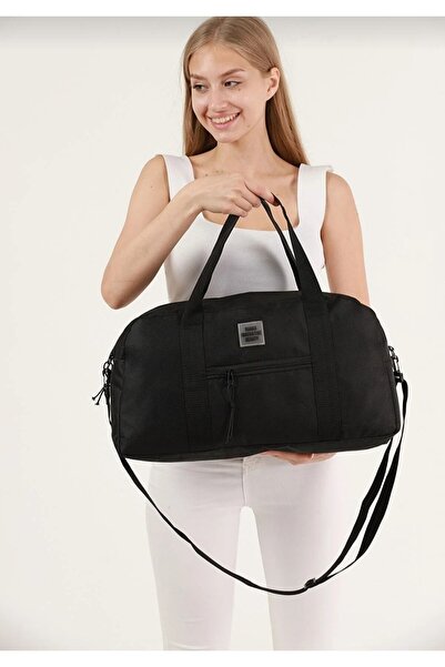 Genel Markalar Siyah El Ve Omuz Unisex Önü Cepli Uzun Askılı Seyahat Fitnes V...