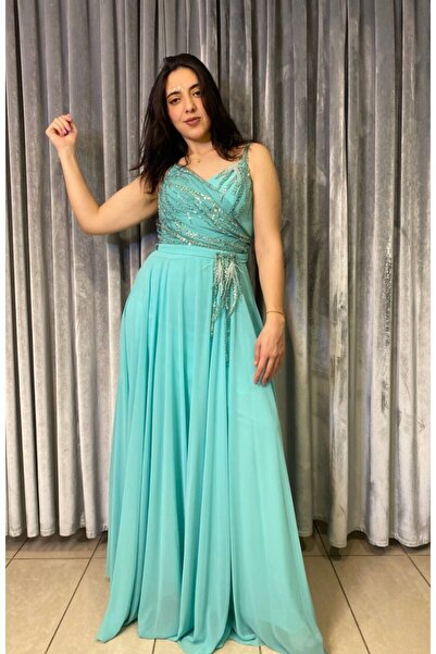 Abiye's YILBAŞI KIRMIZI GECE ELBİSESİ MİNİ PARTİ TÜYLÜ EĞLENCE YIRTMAÇLI NİKAH KIYAFETİ