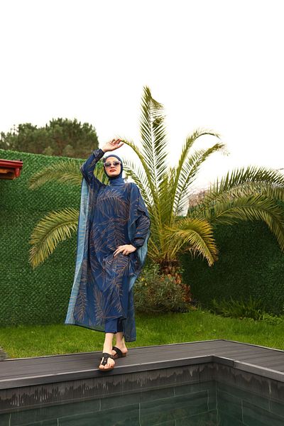 ButikKardelen Leaf Patterned Camellia Hijab Marco - 10362