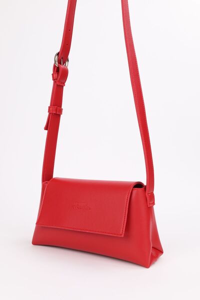 NOTHING Red Women's Mini Baguette - Cross Adjustable Belt, Strap Hand and Shoulder Bag