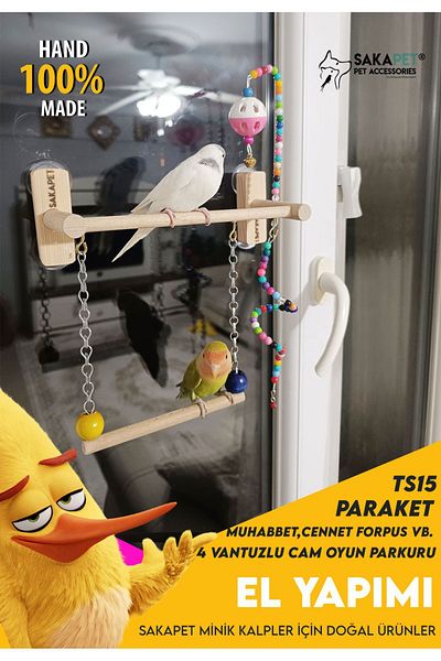 SAKAPET Paraket Glass Perch with 4 Suction Cups - Played Ts15