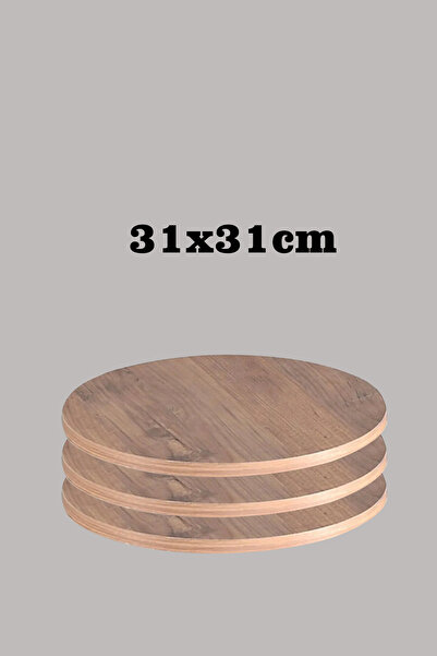 SEDAŞ LIVING UNITS Açık Ceviz 31 X 31 Cm 3'lü Suntalam Sehpa Üst Tablası Deko...