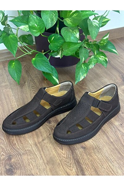 ÖZBEK Muške smeđe prave nubuk cipele Koža udobne za svakodnevno nošenje Sandale