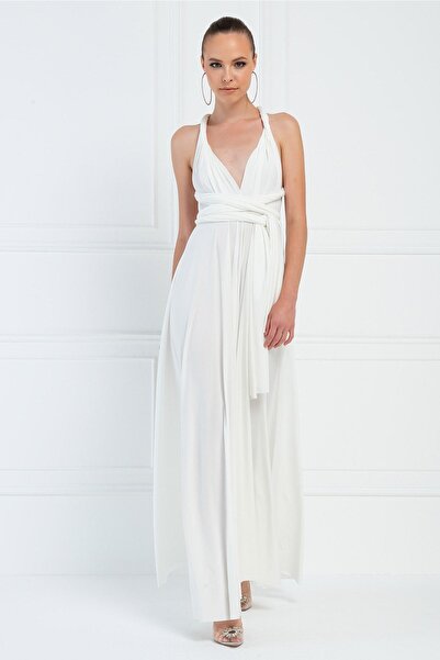 Kikiriki V-neck Sleeveless Pleated Long Dress