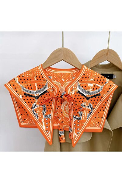 ElevaGlam شال كتف بنمط جديد منقوش باللون البرتقالي