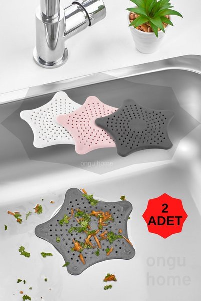 ongu home 2 Adet Yıldız Süzgeç Lavabo Süzgeci Kaymaz Vantuzlu Banyo Süzgeci